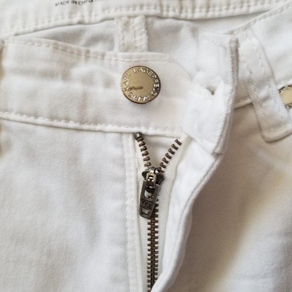 Karl Lagerfeld Paris White Classic 5 Pocket Crop Pant Sz 6 - Picture 7 of 16